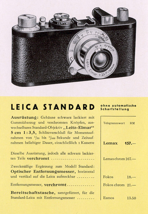 Leica Prospekt von 1938